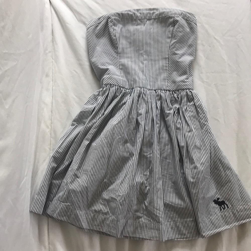 Blue striped Strapless Abercrombie and Fitch dress